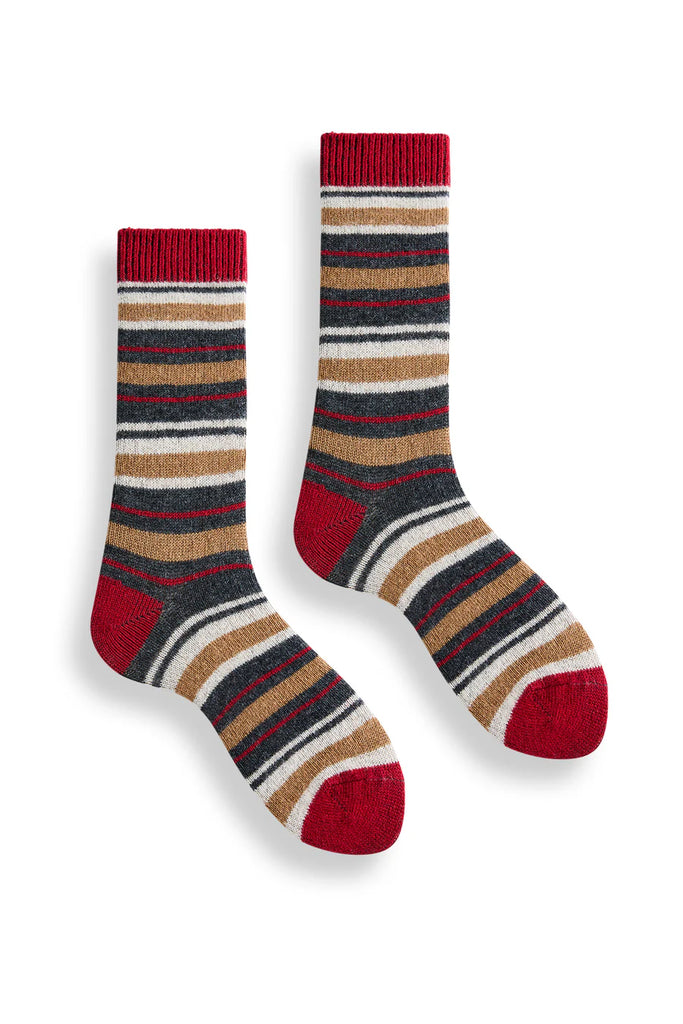 Lisa b. Mens Multi Stripe Crew Socks