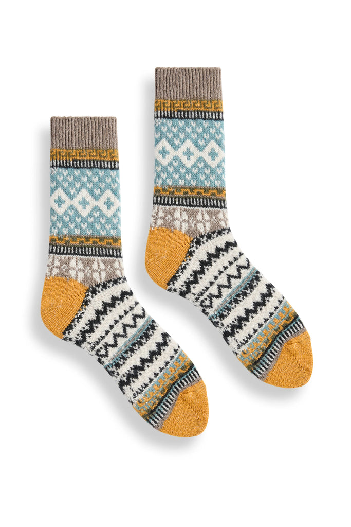 Lisa b. Womens Fair Isle Crew Socks