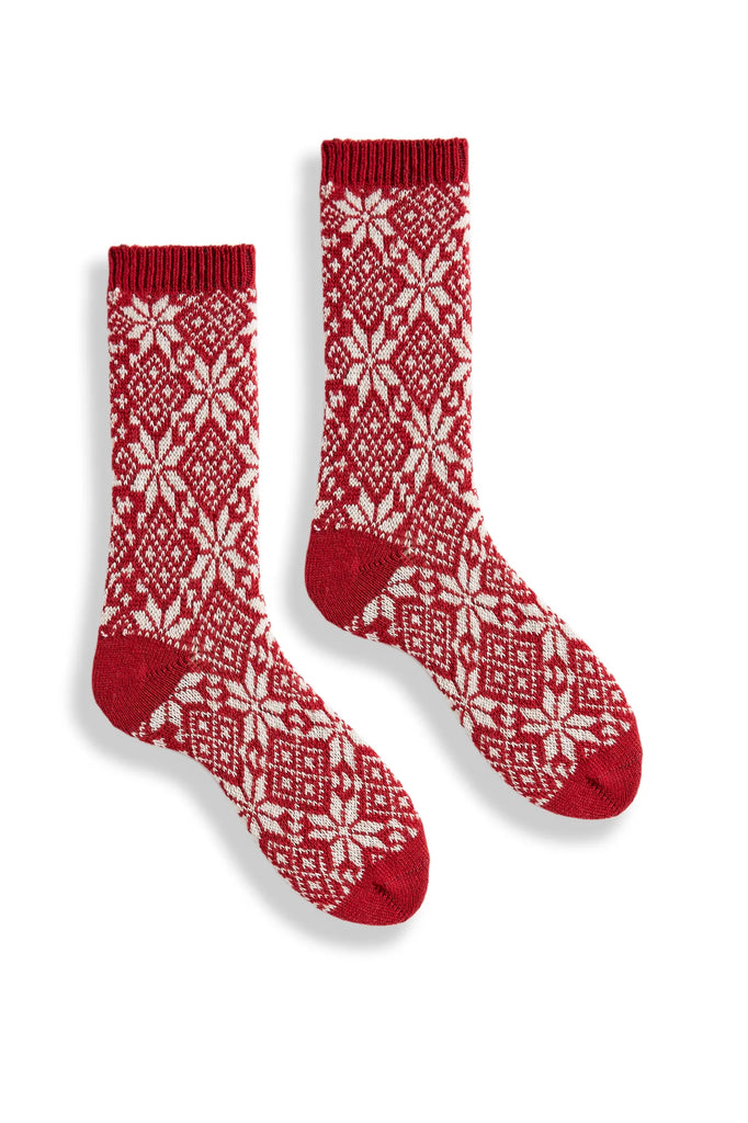 Lisa b. Womens Snowflake Crew Socks