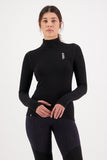 Cascade Merino Flex 200 Mock Neck LS Black