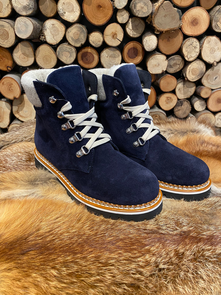 Suede Navy Ankle Boots