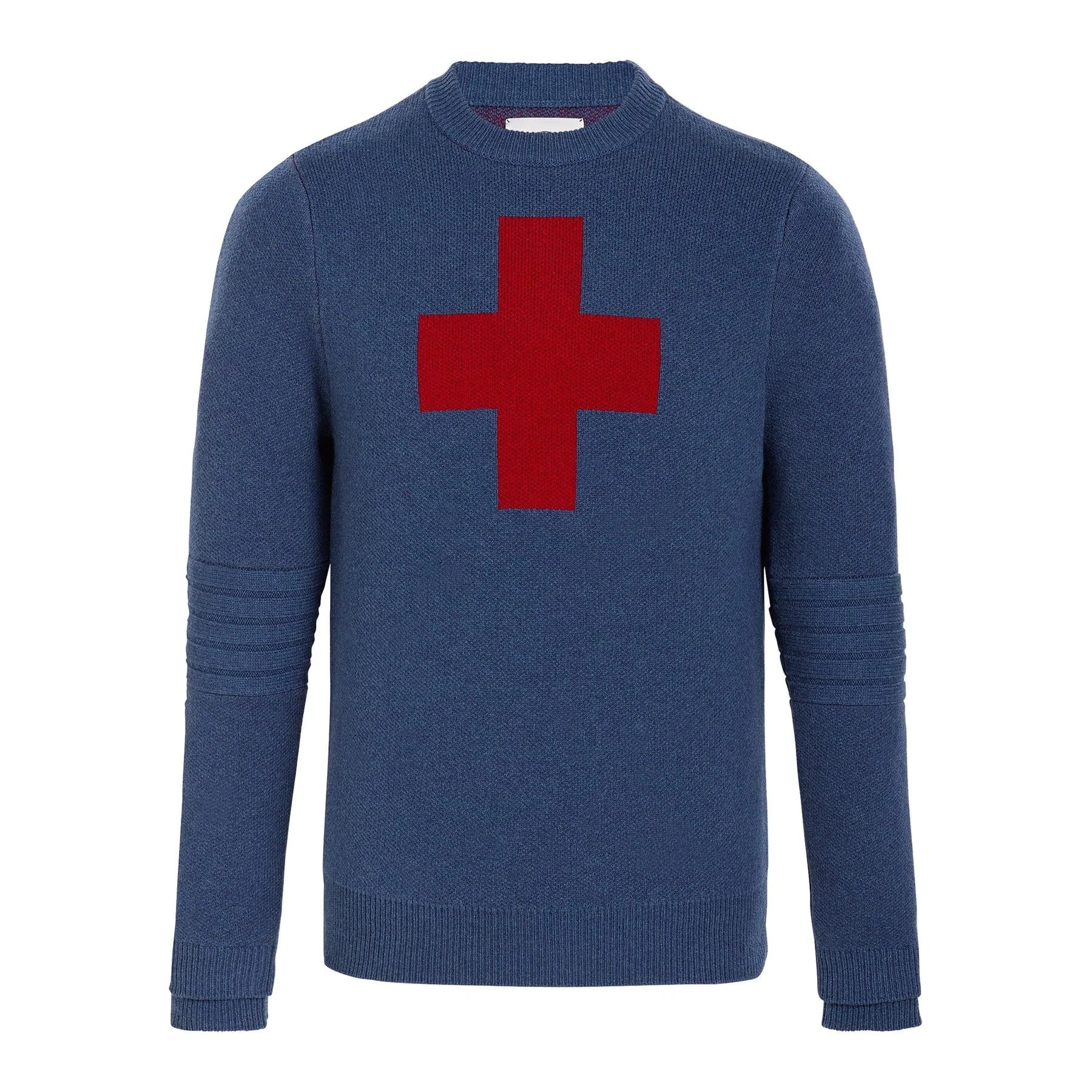 Ski Race Knit Patrol Sweater XL Blue