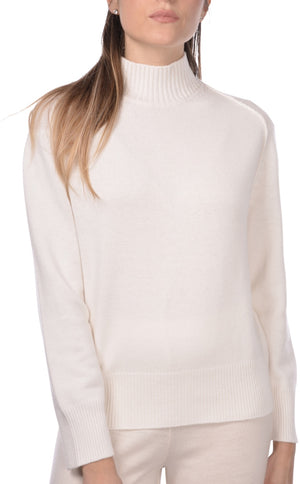 Dropped Shoulder Mock Neck Sweater