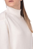 Dropped Shoulder Mock Neck Sweater