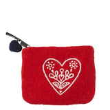Heart & Flower Hand Felted Purse