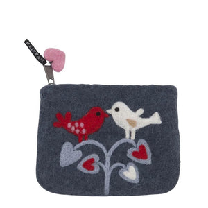Love Birds Hand Felted Purse