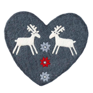 Reindeer Hand Felted Pot Mat
