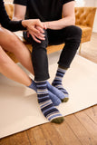 Lisa b. Mens Multi Stripe Crew Socks