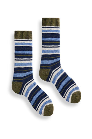 Lisa b. Mens Multi Stripe Crew Socks