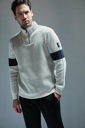 Man Wool Half Zip Sweater