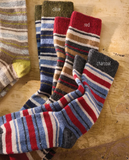 Lisa b. Mens Multi Stripe Crew Socks
