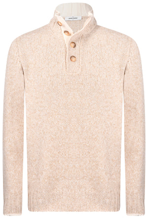 Button Mock Neck Sweater