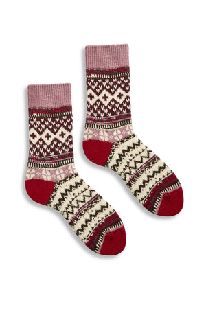 Lisa b. Womens Fair Isle Crew Socks