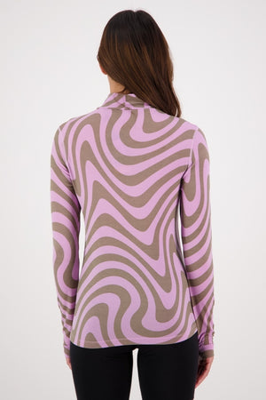 Cascade Merino Flex 200 Mock Neck LS Blazing Trails