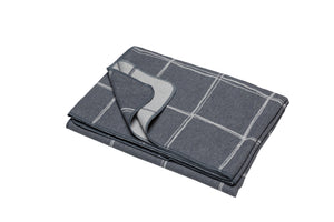 Grey Checkered Lines Silvretta Throw