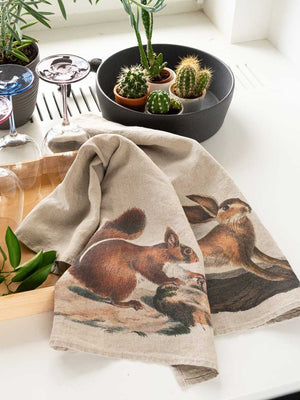 Kitchen Towel Squirrel & Hare