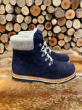 Suede Navy Ankle Boots